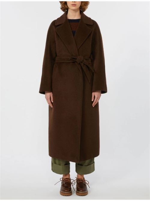Cappotto lungo in lana e alpaca - CIOCCOLATO WEEKEND | 2525016082600.012