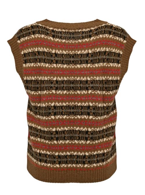 Gilet Fleres in jacquard di alpaca e lana Cammello WEEKEND | 2525356022600.027